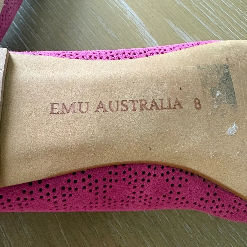 EMU Australia Womens‎ Pink Perforated Suede Ballet Flats Size 8